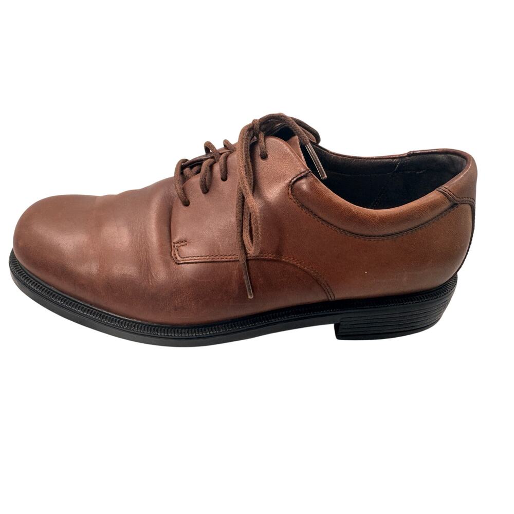 Rockport Men's Oxford Brown Leather 8W Wide Comfort Dress Shoes Everyday Dadcore
